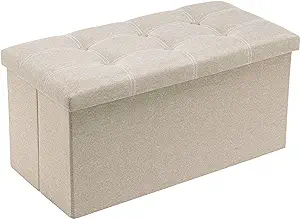 Folding Storage Ottoman Bench