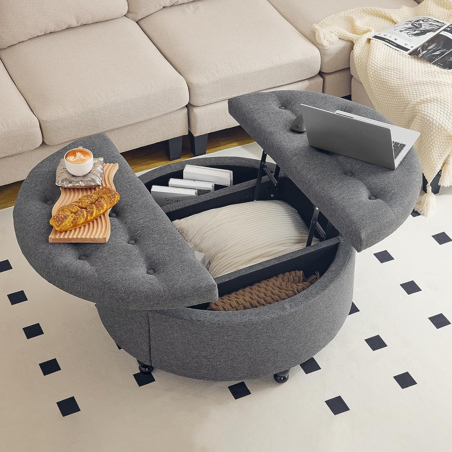 Redlife Large Round Ottoman
